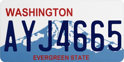 WA license plate AYJ4665
