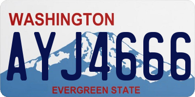 WA license plate AYJ4666