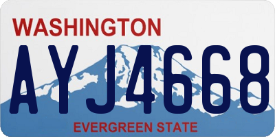 WA license plate AYJ4668