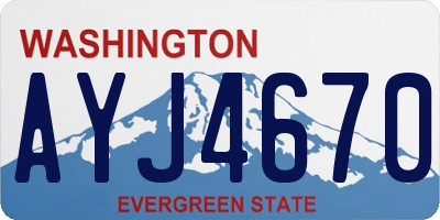 WA license plate AYJ4670