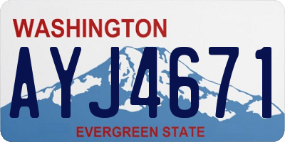 WA license plate AYJ4671