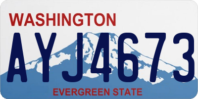 WA license plate AYJ4673