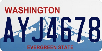 WA license plate AYJ4678