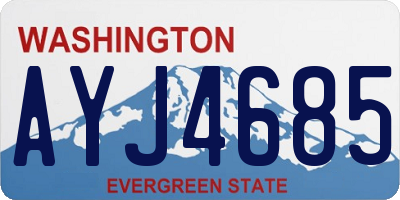 WA license plate AYJ4685