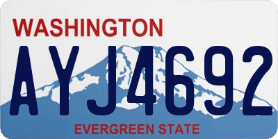 WA license plate AYJ4692