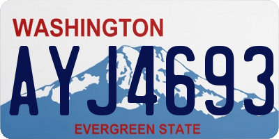 WA license plate AYJ4693