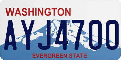WA license plate AYJ4700
