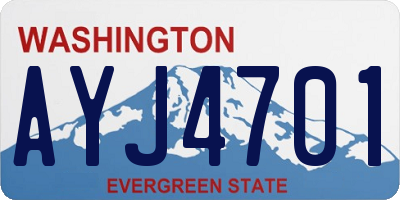 WA license plate AYJ4701