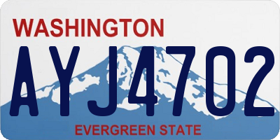 WA license plate AYJ4702