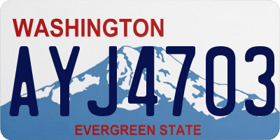 WA license plate AYJ4703