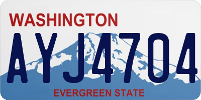 WA license plate AYJ4704