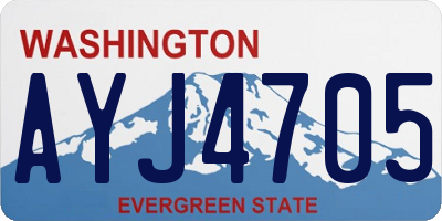 WA license plate AYJ4705