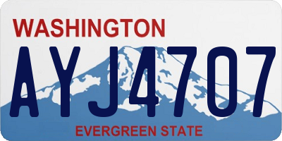 WA license plate AYJ4707