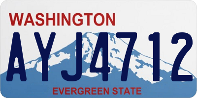 WA license plate AYJ4712