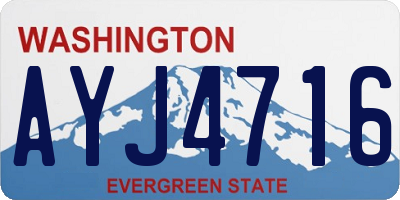 WA license plate AYJ4716