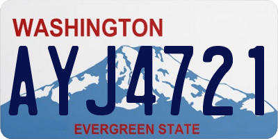 WA license plate AYJ4721