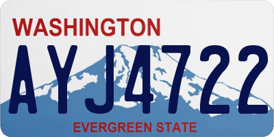 WA license plate AYJ4722