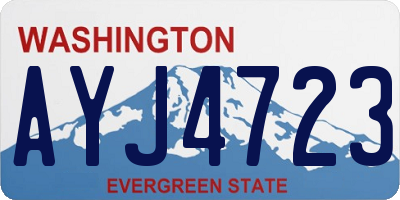 WA license plate AYJ4723