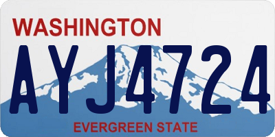 WA license plate AYJ4724