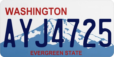 WA license plate AYJ4725