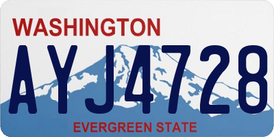 WA license plate AYJ4728