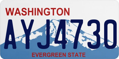 WA license plate AYJ4730