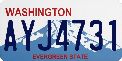 WA license plate AYJ4731