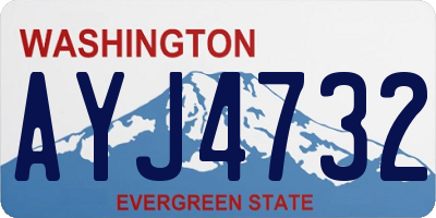 WA license plate AYJ4732