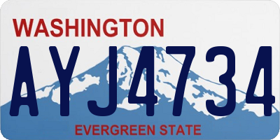 WA license plate AYJ4734