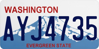 WA license plate AYJ4735