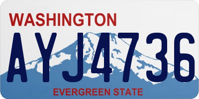 WA license plate AYJ4736