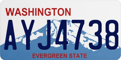 WA license plate AYJ4738