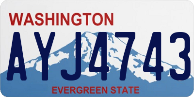 WA license plate AYJ4743