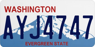 WA license plate AYJ4747