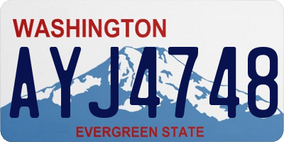 WA license plate AYJ4748