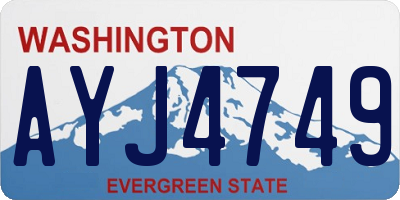 WA license plate AYJ4749