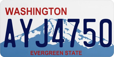 WA license plate AYJ4750