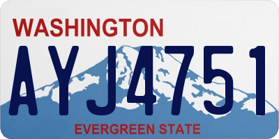 WA license plate AYJ4751