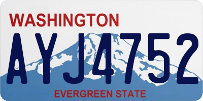 WA license plate AYJ4752