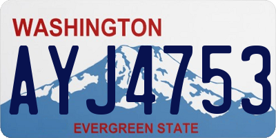 WA license plate AYJ4753