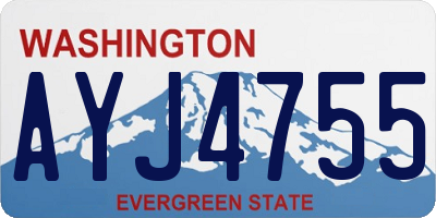 WA license plate AYJ4755