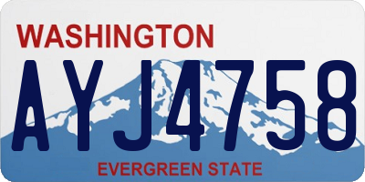 WA license plate AYJ4758