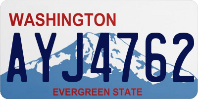 WA license plate AYJ4762