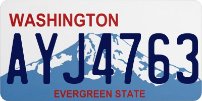 WA license plate AYJ4763