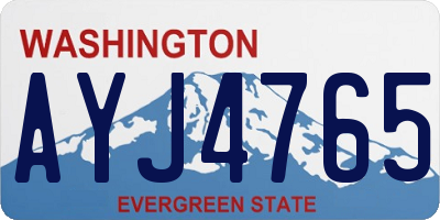 WA license plate AYJ4765