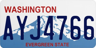 WA license plate AYJ4766