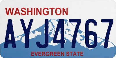 WA license plate AYJ4767