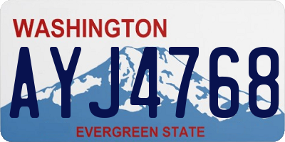 WA license plate AYJ4768
