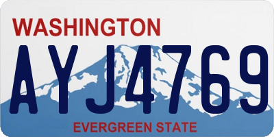 WA license plate AYJ4769