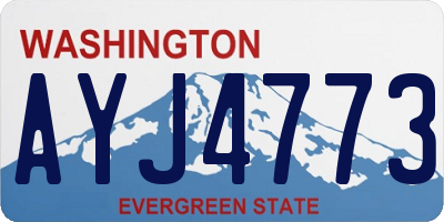 WA license plate AYJ4773